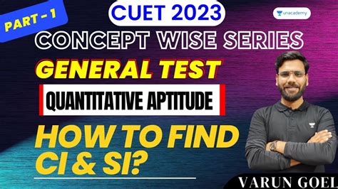 CUET 2023 GENERAL TEST Quantitative Aptitude Concept Wise How