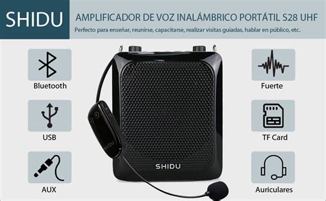 Amplificador de voz inalámbrico portátil 25 W shidu profesional