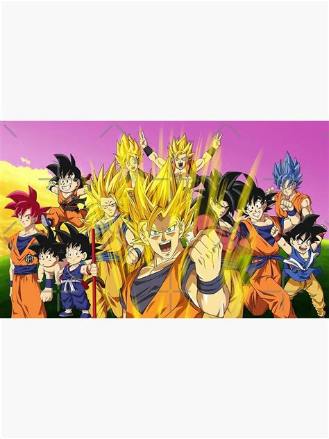 "Dragon Ball Z - Goku Super Saiyan All Forms" Poster by -Kaori | Redbubble