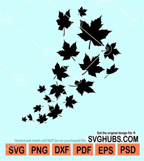 Swirl of falling maple leaves svg, Maple Leaves Svg, Fall Leaves svg ...