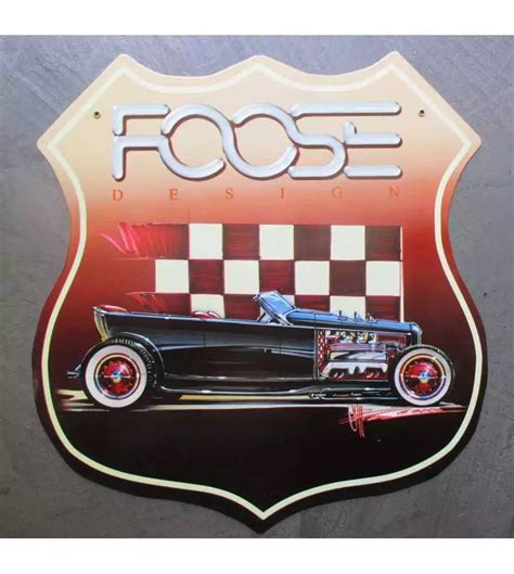 Plaque Tole Paisse Blason Foose Et Hot Rod X Cm D Co Garage