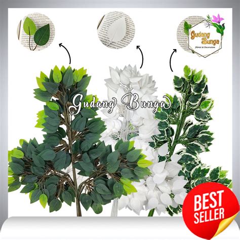 Jual Cod Lusin Pcs Daun Beringin Latex Dekorasi Murah Artificial