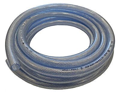 CLEAR PVC BRAIDED FLEXIBLE HOSE PIPE TUBE PREMIUM GRADE AIR WATER