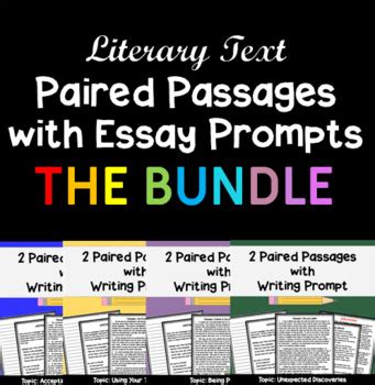 State Test Prep Paired Passages With Writing Prompts Literary Text