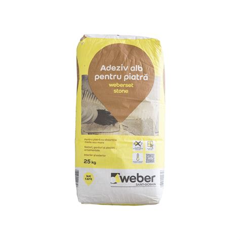 Adeziv Piatra Naturala Interior Exterior Weber Stone Alb 25 Kg