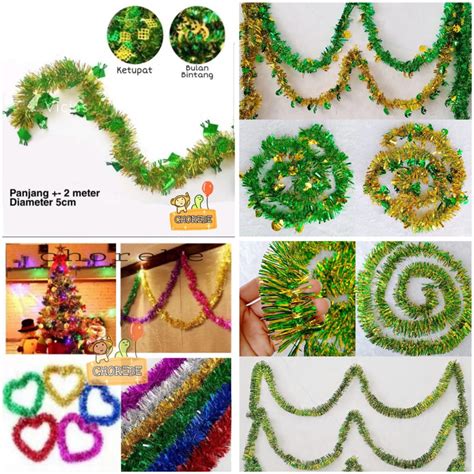 Jual Slinger Tinsel Hiasan Dekorasi Idul Fitri Motif Ketupat Bulan