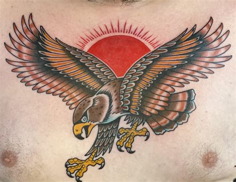 Hawk chest piece. Marky Hladish, Dark Heart Tattoo, Crystal Lake IL ...