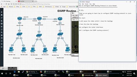 How To Configure Eigrp Routing Protocol In Cisco Router Youtube