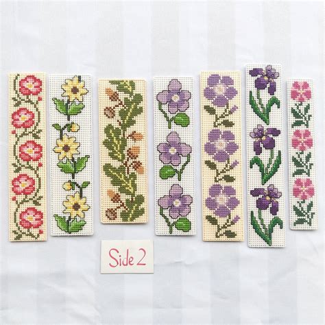 Plant Cross Stitch Bookmarks Flowers and Leaves Unique Gifts - Etsy