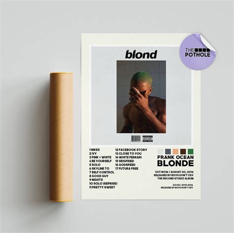 Frank Ocean Posters Blonde Poster Blonde Tracklist Album Etsy