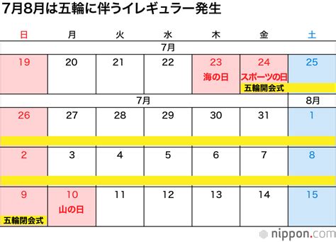 2020年の祝・休日一覧 7月と9月に4連休！（五輪延期でも変更なし）