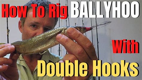 How To Rig Ballyhoo With Double Hooks For Trolling Youtube