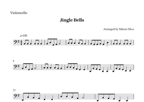 Jingle Bells Cello Arr Márcio Silva By James Lord Pierpont 1822