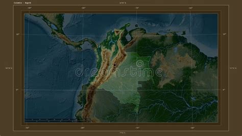 Colombia Highlighted Composition Physical Stock Illustration