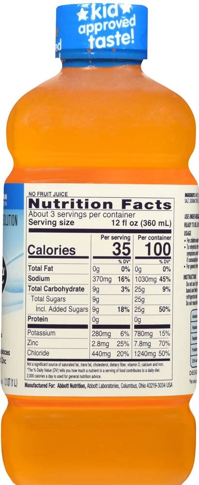 Pedialyte Nutrition Facts | Blog Dandk