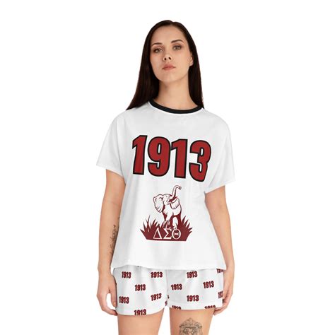 Delta Sigma Theta Pajama Short Set Limited Edition Trendy Graphic Hbcu