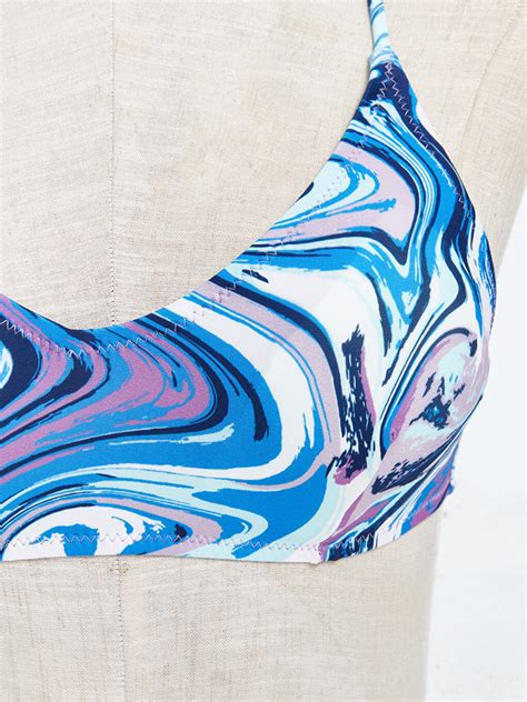 Mor Çıkarılabilir Pedli Desenli Kadın Bikini Üst S CL Z LTM LCW