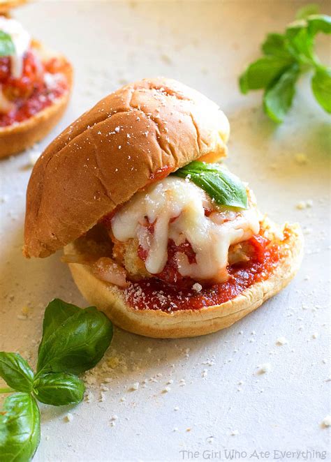 Chicken Parmesan Meatball Sliders The Girl Who Ate Everything