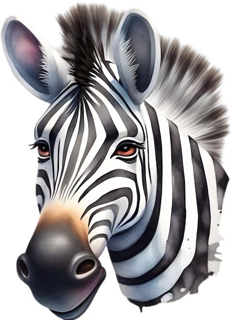 Desenho A Aquarela De Uma Linda Zebra Em Estilo De Desenho Animado