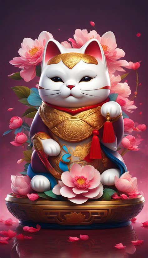 Chinese Lucky Cat Maneki Neko In Lunar Year I 2024