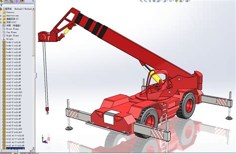 工程起重机3d模型下载三维模型solidworks模型 制造云 产品模型