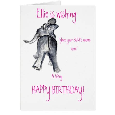 Ellie Happy Birthday Card (girl) | Zazzle