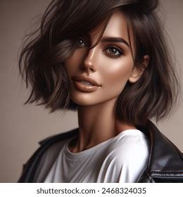 Gorgeous Mischievous Brunette Mediterranean Caucasian Female Ai Generated Image