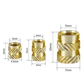 Pcs M M M Brass Hot Melt Inset Nuts D Printer Heating Molding Copper Thread Inserts Nut