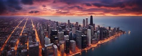 Premium Ai Image Aerial View Of Chicago City