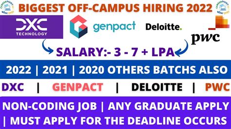 4 Off Campus Drive 2019 2022 Batch Eligible Must Apply Off Campus Hiring 🔥🔥 Ctc 65