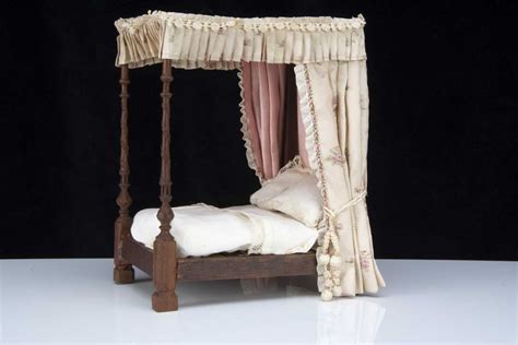 A Fine Dolls House Four Poster Bed Probably Mid 19th Century With