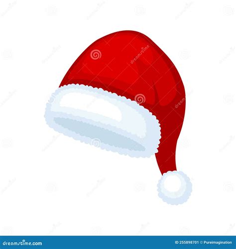 Santa Claus Hat Isolated Illustration Stock Vector Illustration Of