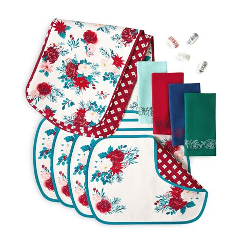 The Pioneer Woman Wishful Winter Runner Placemat Napkin And Napkin