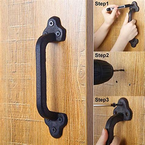 WEBI Rustic Gate Handle 9 Inch Cast Iron Sliding Barn Door Handle