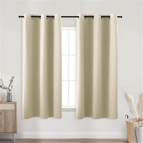 Amazon KOUFALL Light Beige Kitchen Curtains Blackout Grommet Tier