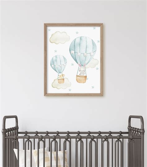 Hot Air Balloon Nursery Print Oh The Places You Will Go Etsy