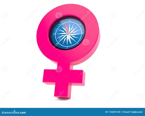 Female Gender Symbol With Compass Stock Illustration Illustration Of