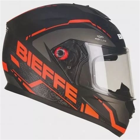 Capacete Bieffe B12 Naked Preto Fosco Vermelho Tam 56 Frete grátis