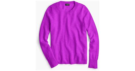 Jcrew Cashmere Crewneck Sweater In Purple Lyst