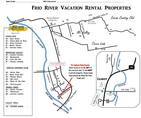 Directions/Map - Frio River Vacation Rentals