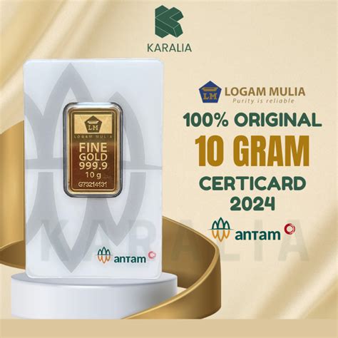 Jual LOGAM MULIA EMAS ANTAM 10 GRAM LM ANTAM TERBARU CERTIEYE CERTICARD