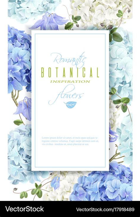 Hydrangea Frame Blue Royalty Free Vector Image