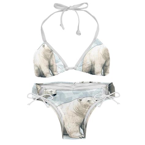 Polar Bear Stylish Bikini Set With Detachable Sponge Adjustable Strap