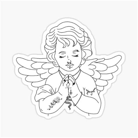 Y2k Angel With Tattoos Sticker For Sale By Alexisadam Redbubble