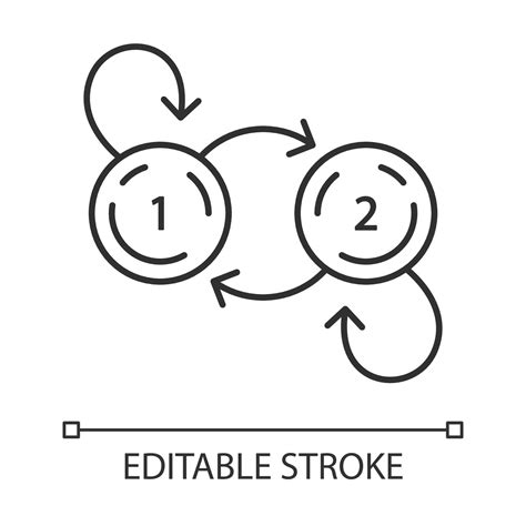 State diagram linear icon. System behavior. Computer science. Data ...