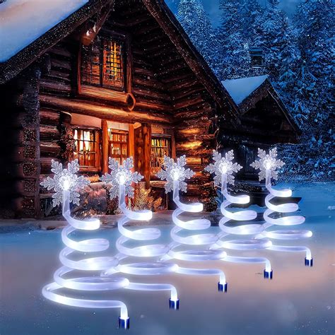 Amazon Baquler 5 Pcs Solar Christmas Tree Pathway Lights Solar