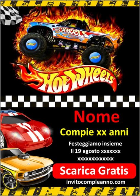Invito Compleanno Hot Wheels Invito Compleanno