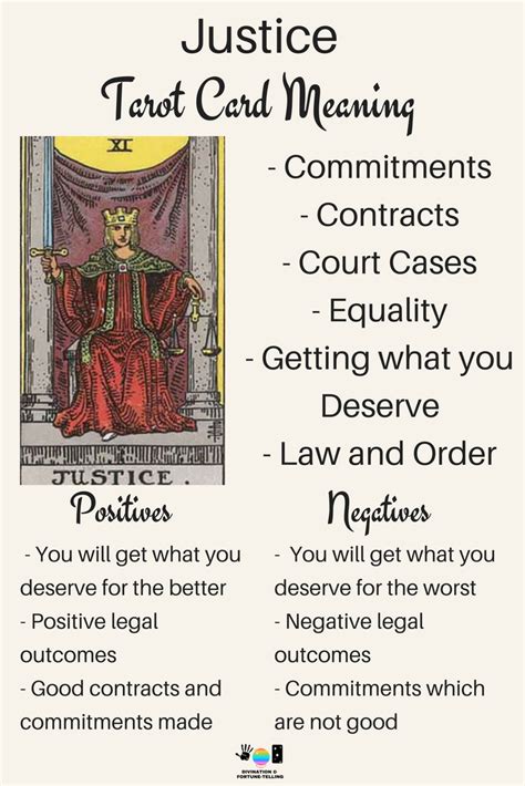 Justice Tarot Card Meaning An Illustration From The Major Arcana With