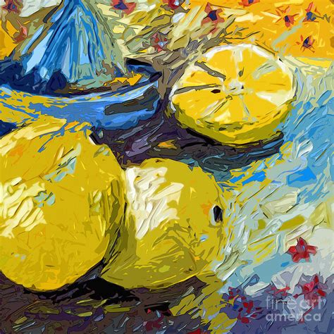 Abstract Lemons Original Art Painting By Ginette Callaway Pixels