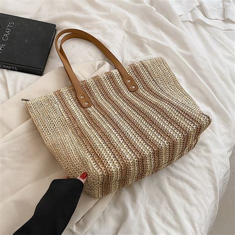 Sac De Plage Femme En Paille Voyage En Mer